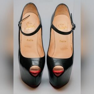 Christian louboutin lady highness 160 Kid/Patent calf toe sz 38.5